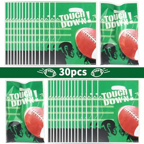 Sunai Football Party Favors goodie bags with green football-themed design
