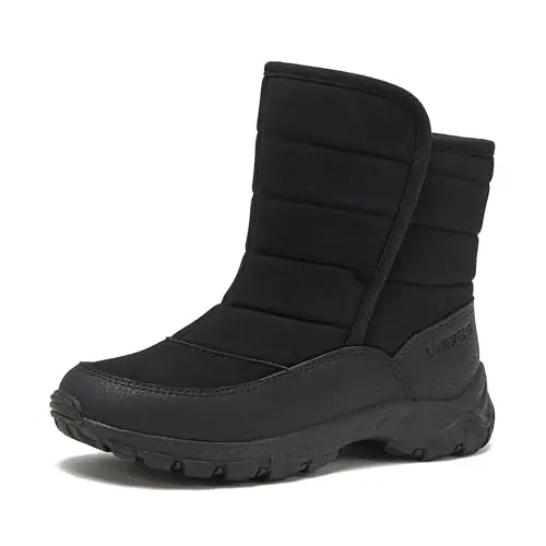Lands' End Expedition waterproof no tie kids snow boots in black