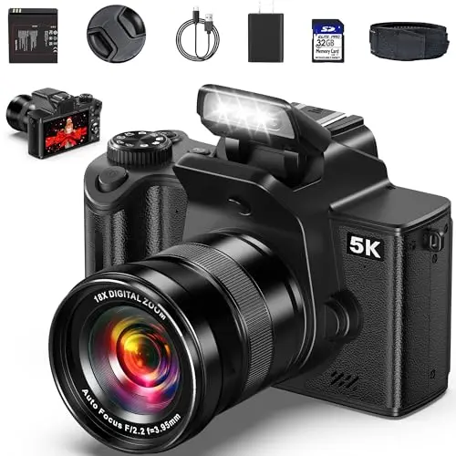 Banflower digital camera with large touchscreen display