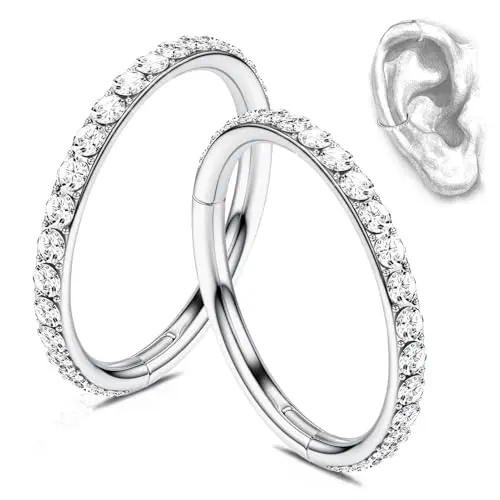 WYR 2-Piece Implant-Grade Titanium Nose Rings with CZ Accents
