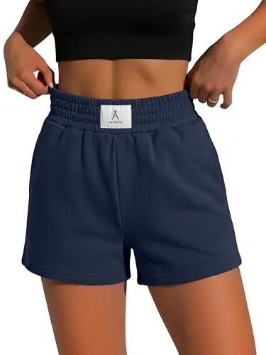 ANRABESS soft athletic shorts for women in navy blue