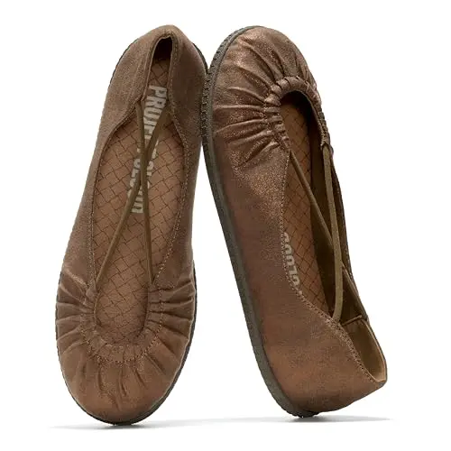 Project Cloud CHEERS ballet flats in brown with MicroSuede upper