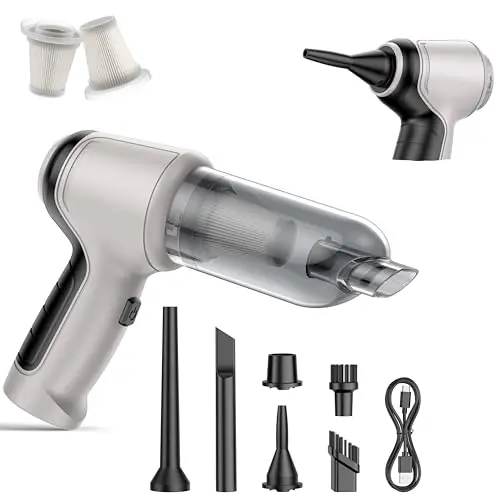 IHE Car Vacuum Cleaner in Gray and Black with storage bag