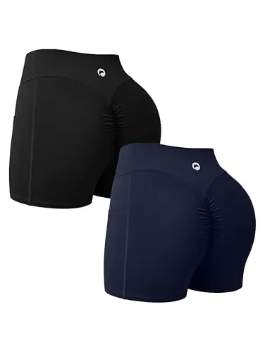 OQQ QQQ Women's High Waist Butt Lifting Workout Shorts