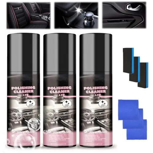Three-pack of generic unscented car interior cleaner spray bottles