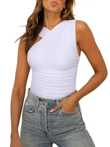REORIA asymmetrical leopard print mesh bodysuit in white
