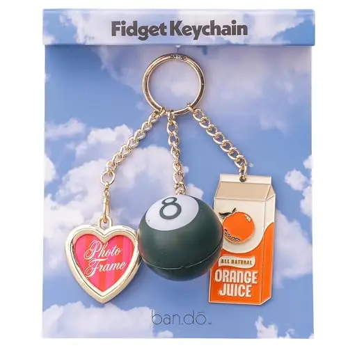 ban.do Orange Juice Keychain with distress ball and charms