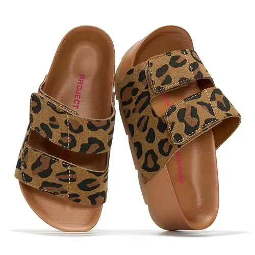 Project Cloud PISMO_K girls sandal with wedge design and leopard print