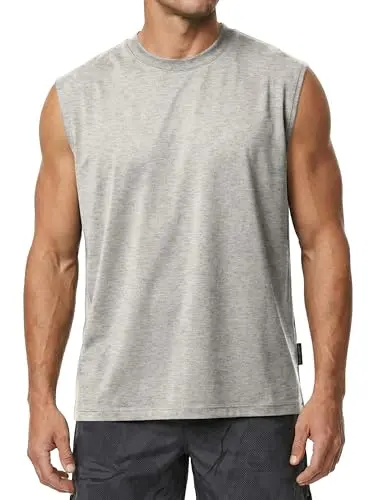 Project Titan Men's Sleeveless Muscle Shirt in Light Heather Gray