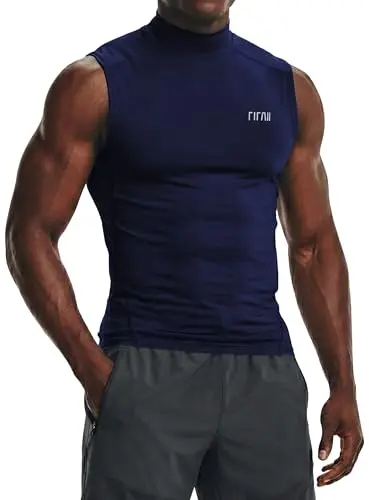 Project Titan Men's Workout Compression Tank Top in Navy