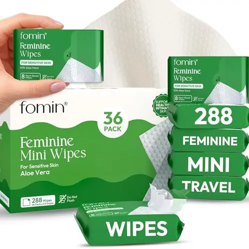 FOMIN Feminine Wipes 36 Pack with individual packets