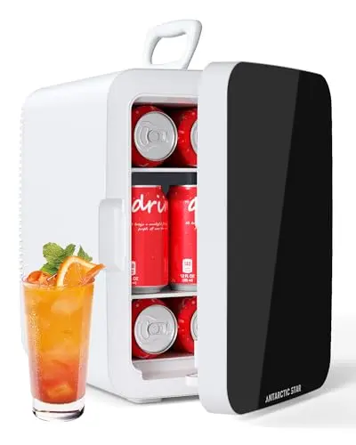 Antarctic Star 10L white portable mini refrigerator with AC/DC power
