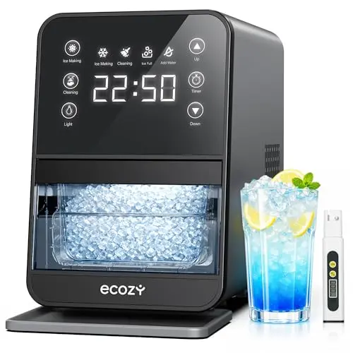 Ecozy IM-NS331A nugget ice maker on a kitchen countertop