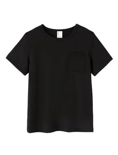 PATPAT boys black short sleeve t-shirt with chest pocket