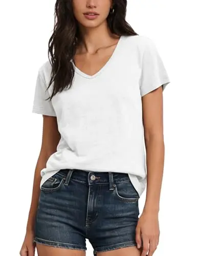FAIABLE V-Neck T-Shirt in white