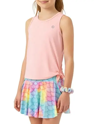 PatPat Girls Tennis Clothes Set with racerback tank top and athletic skort
