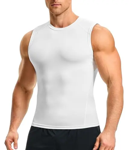 Nebility men's workout compression tank top for athletic use